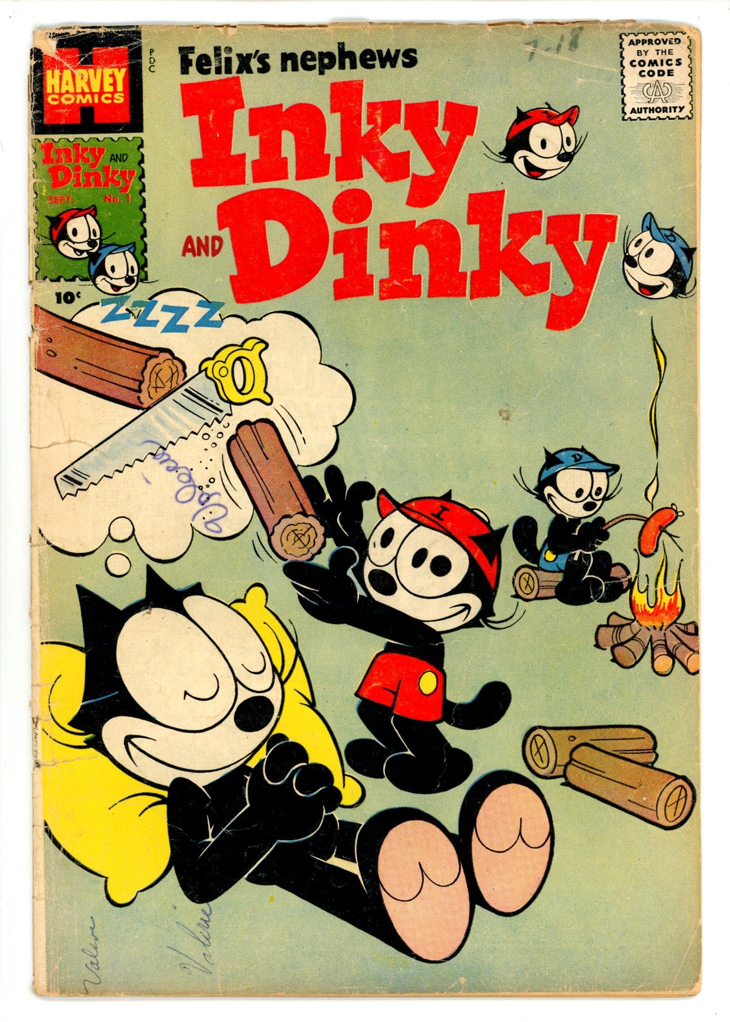 Felix the Cat's Nephews, Inky and Dinky 1 Cover Detached (1957)