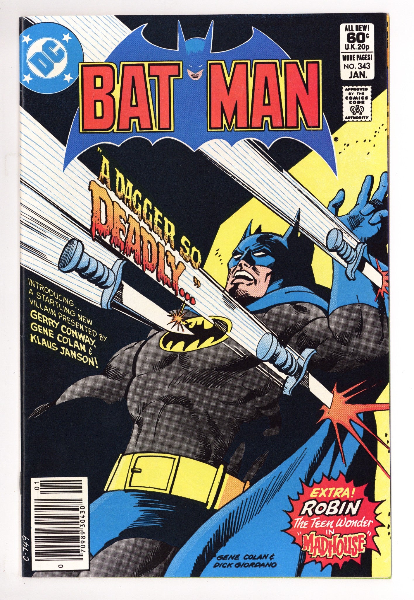Batman Vol 1 343 VF/NM (9.0) (1982) Newsstand 