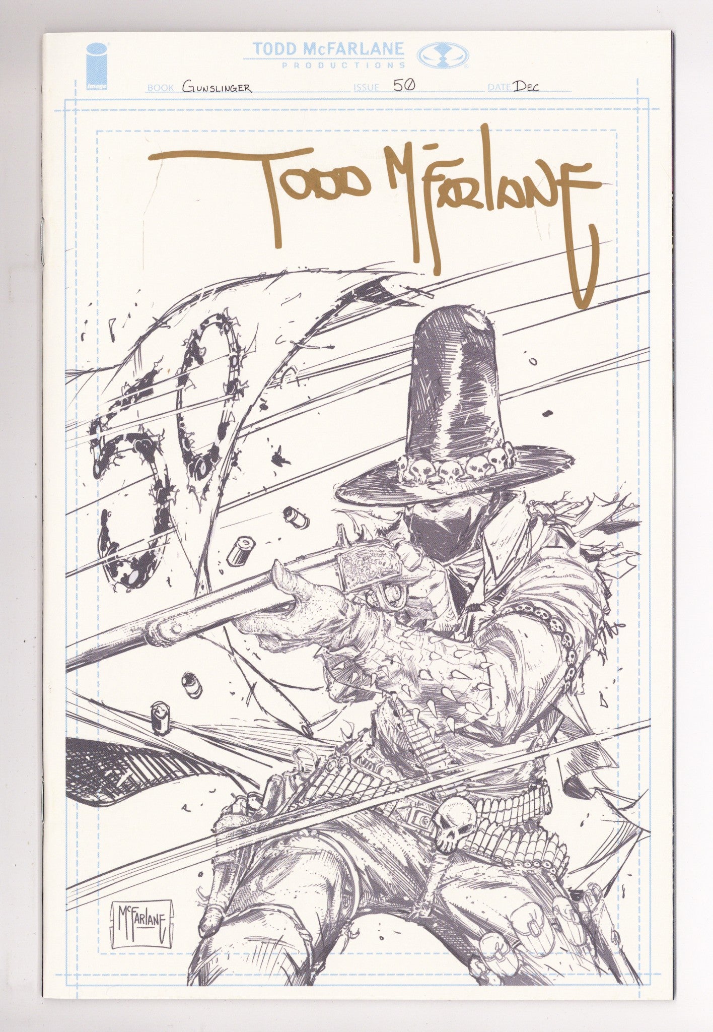 Gunslinger Spawn  50 Mcfarlane  Signed Gold 1/5 Incentive NM  (2026)