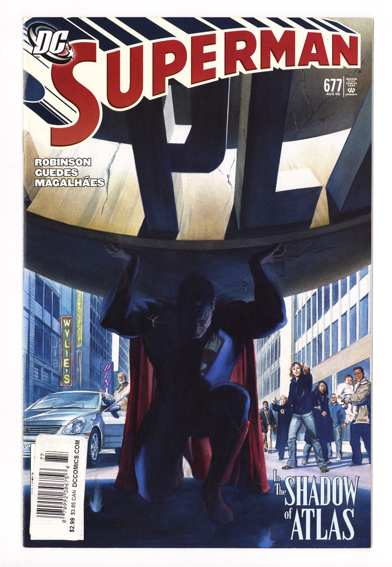 Superman Vol 1 677 VG/FN (5.0) Newsstand Sticker (2008) 