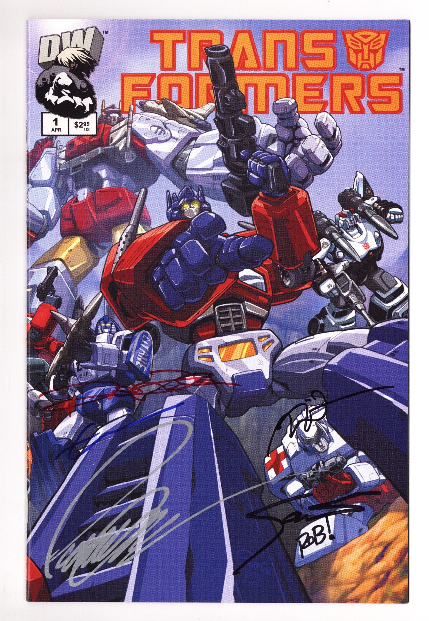 Transformers: Generation 1 Vol 1 1 VF/NM (9.0) (2002) Signed x6 Cover 