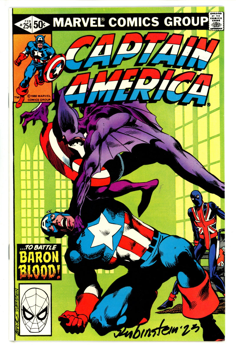 Captain America Vol 1 254 VF+ Signed Joe Rubinstein (1981)
