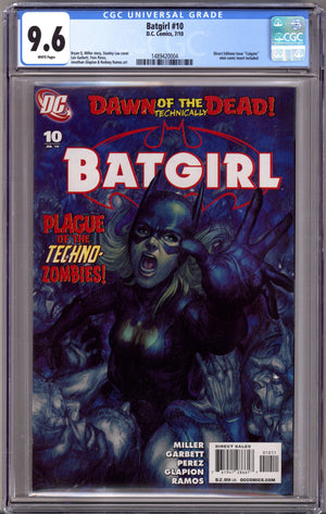 Batgirl Vol 3 10 CGC 9.6 (NM+) Sticker Residue on Case (2010)