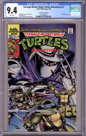 Teenage Mutant Ninja Turtles Adventures Vol 2 1 CGC 9.4 (NM) (1989) Canadian Price Variant