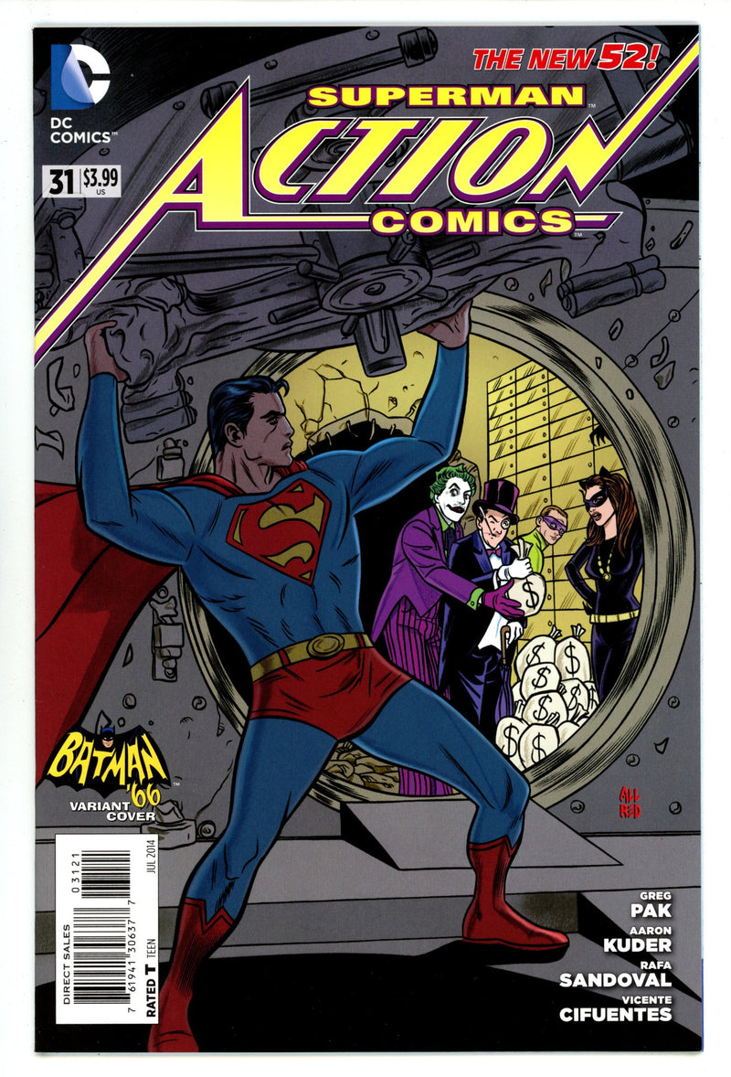 Action Comics Vol 2 31 NM- (9.2) (2014) Allred Batman '66 Incentive Variant 