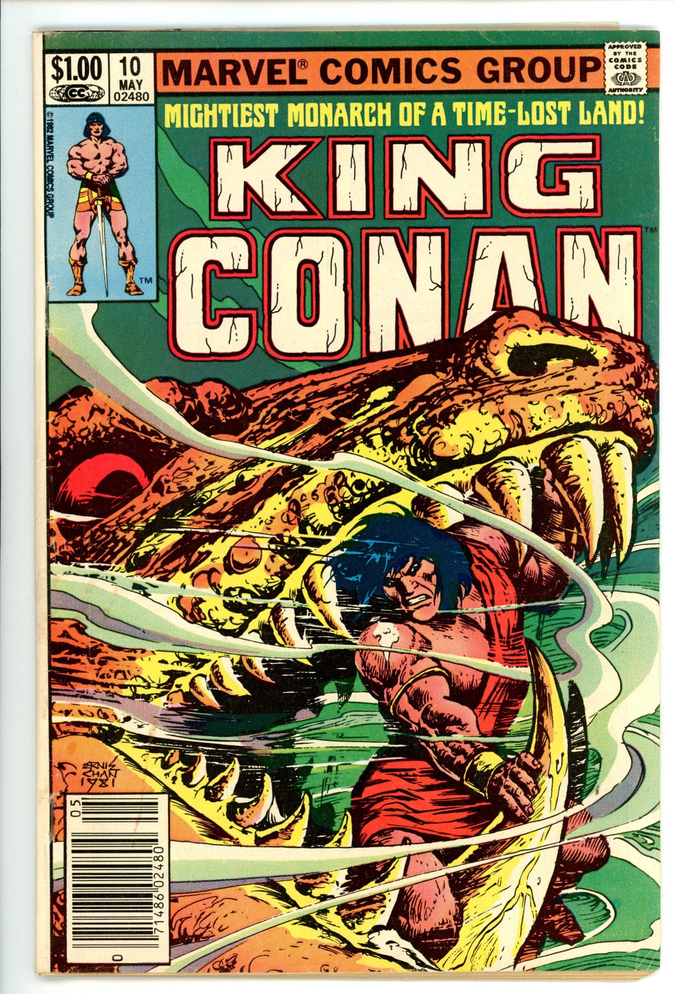 King Conan Vol 1 10 Low Grade (1982) Newsstand 