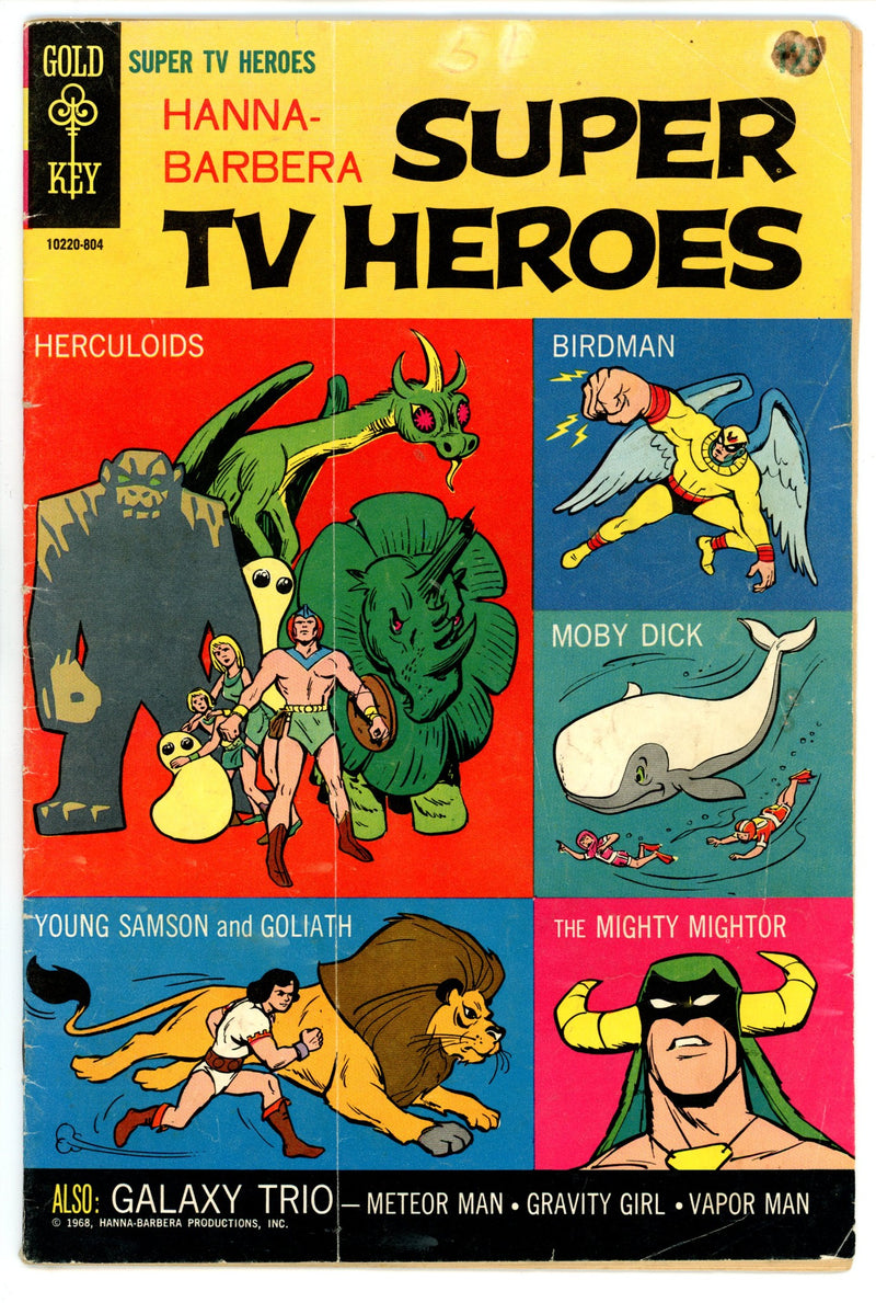 Hanna-Barbera Super TV Heroes 1 GD/VG (3.0) Art Back Cover (1968) 