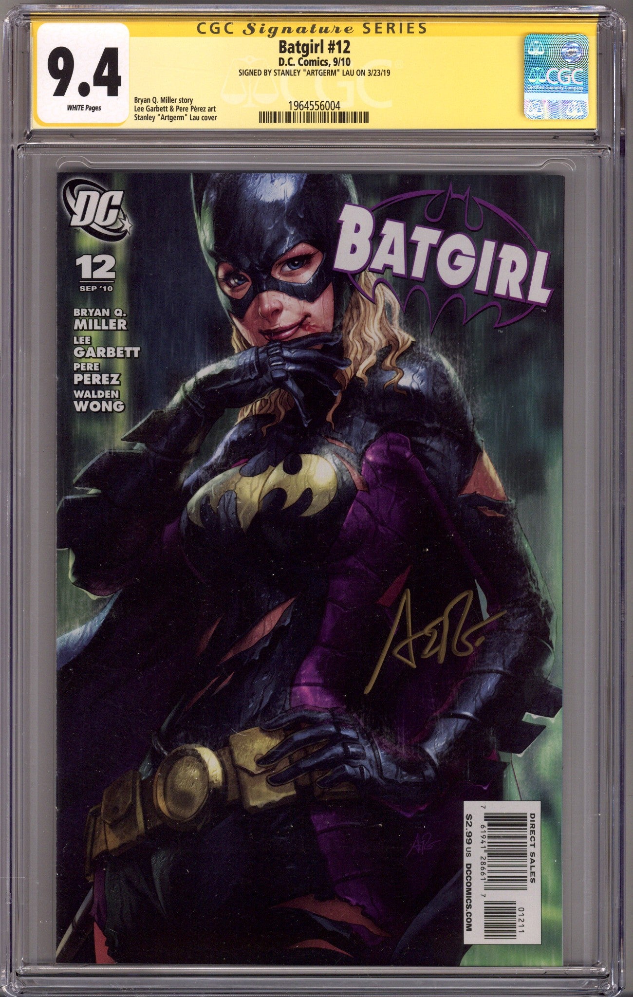 Batgirl Vol 3 12 CGC 9.4 (NM) (2010) Signed x1 Cover Artgerm 