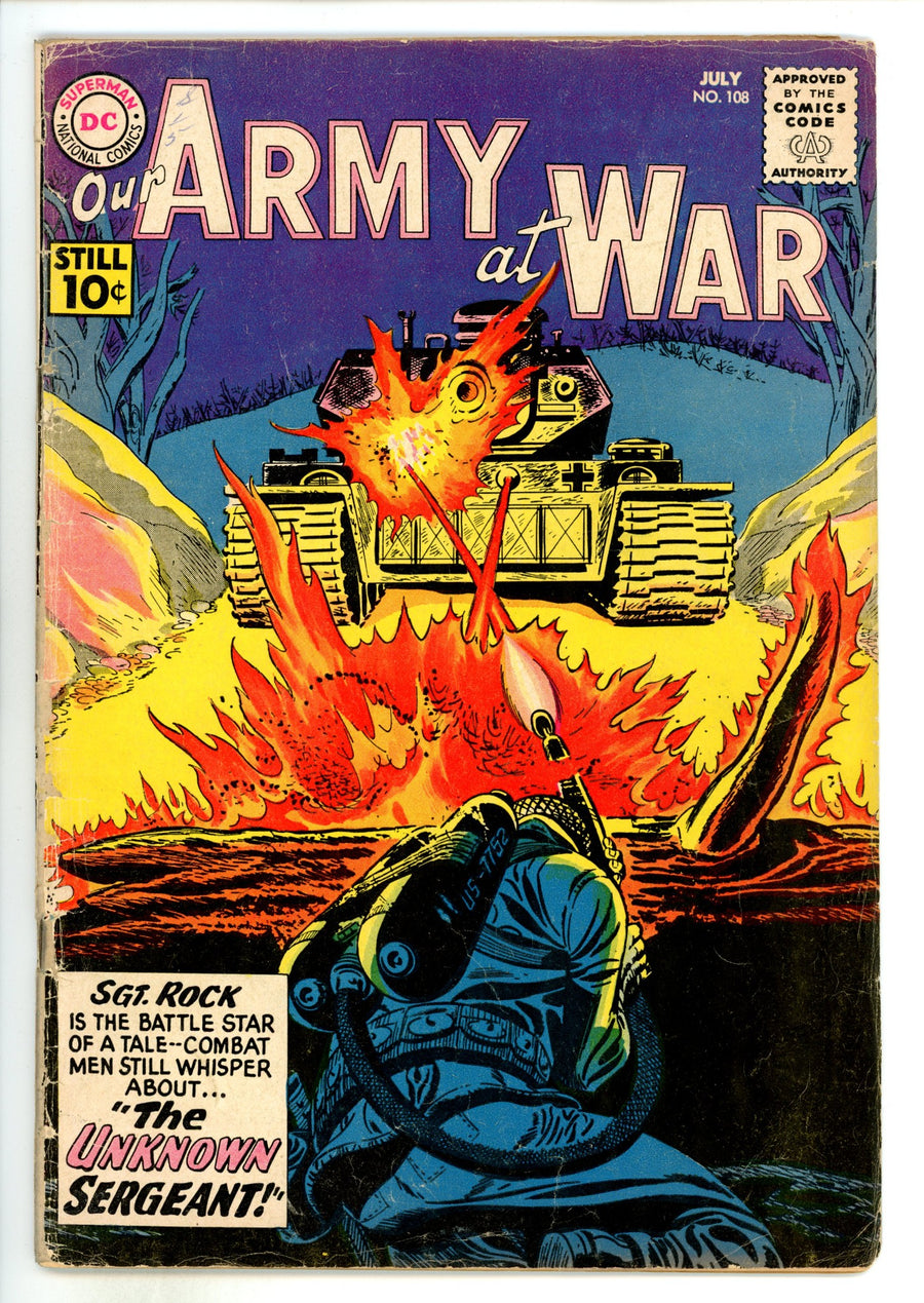 Our Army at War Vol 1 108 GD+ (2.5) Tape on Cover (1961) 