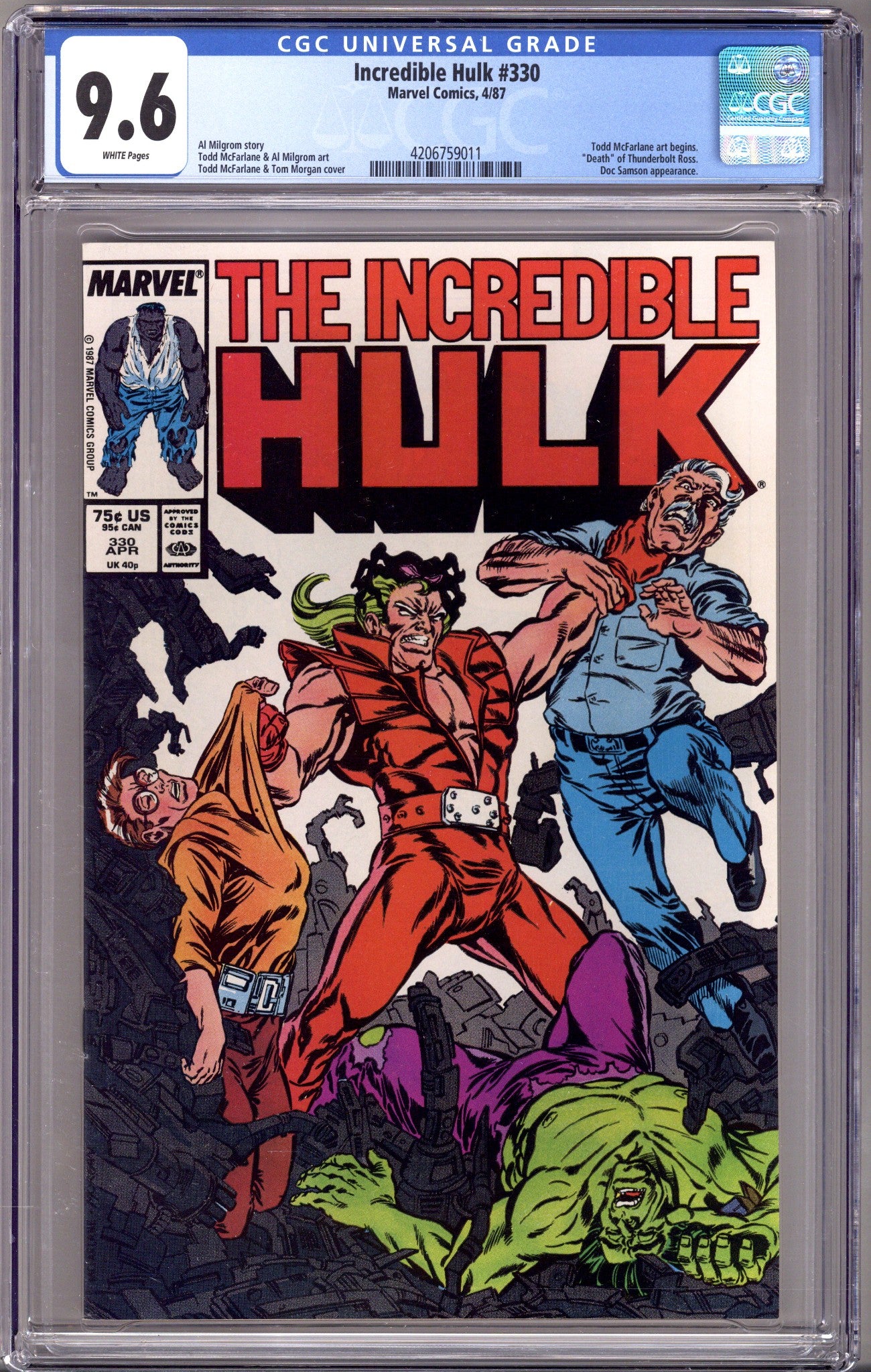 The Incredible Hulk Vol 1 330 CGC 9.6 (NM+) (1987) 