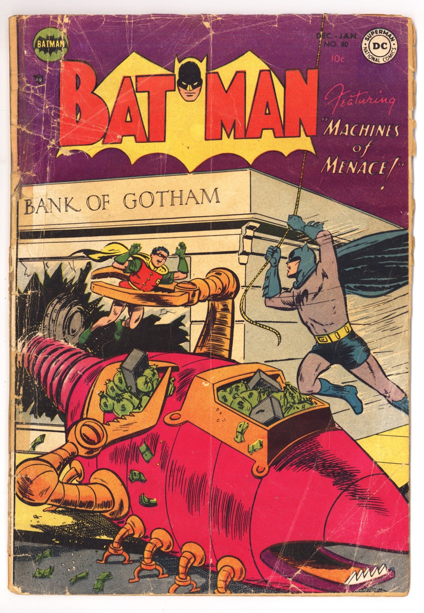 Batman Vol 1 80 FR/GD (1.5) Piece Missing 1st Page, Manufactured W/O Bottom Staple (1953) 