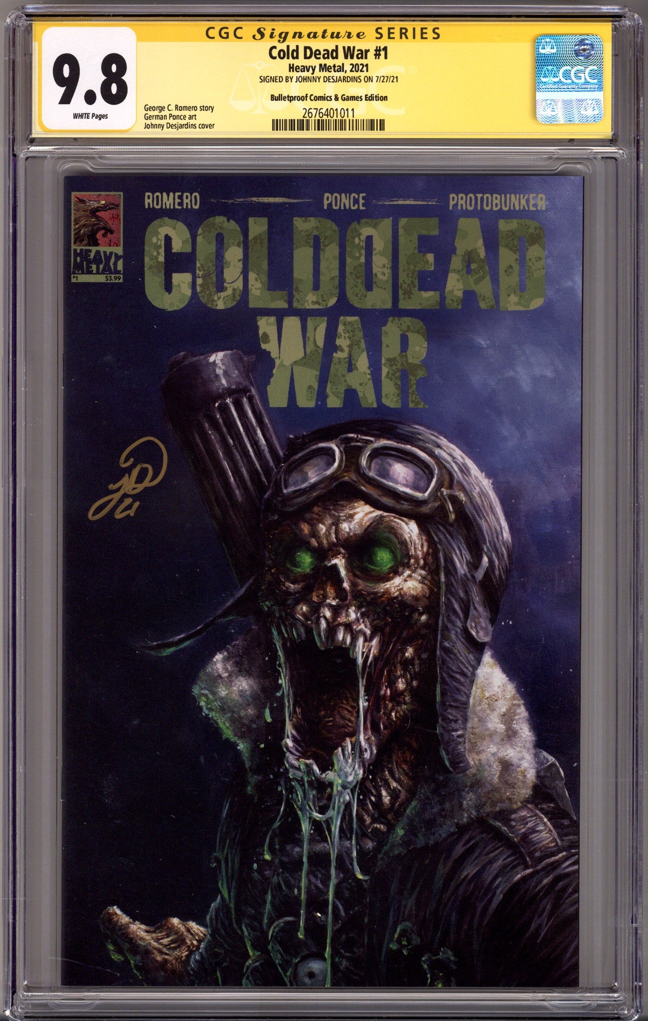 Cold Dead War 1 CGC 9.8 (NM/M) (2021) Desjardins Exclusive Variant Signed x1 Cover Johnny Desjardins 