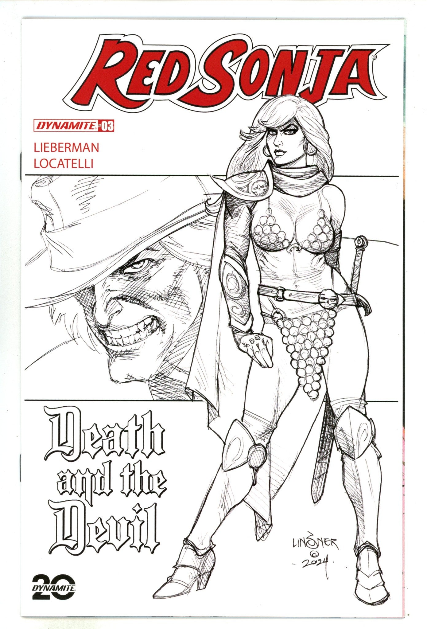 Red Sonja: Death and the Devil 3 NM- (9.2) (2024) Linsner Sketch Incentive Variant 