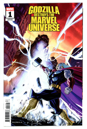 Godzilla Destroys The Marvel Universe 1 Woods Incentive Variant NM- (2025)