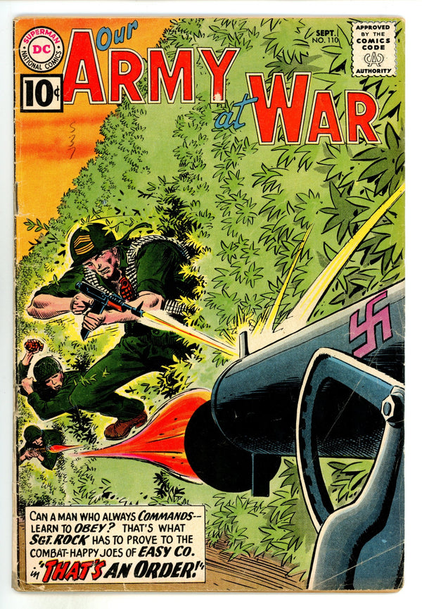 Our Army at War Vol 1 110 GD/VG (3.0) Interior Cover Tape (1961)