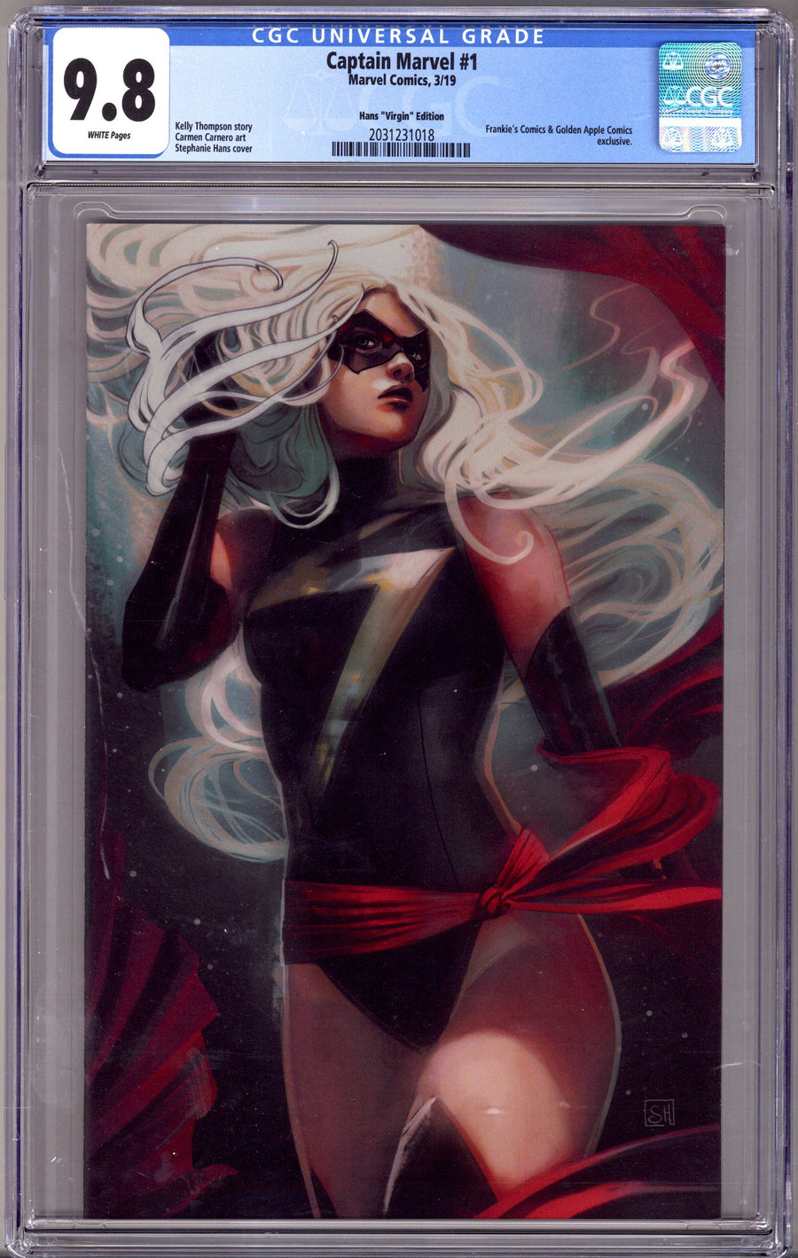 Captain Marvel Vol 11 1 CGC 9.8 (NM/M)   (2019) Hans Virgin   Exclusive Variant  