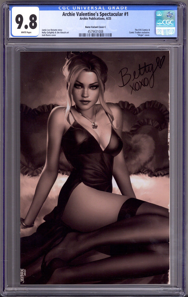 Archie Valentine's Spectacular 1 CGC 9.8 (NM/M) (2025) Burns B&W Virgin Exclusive Variant