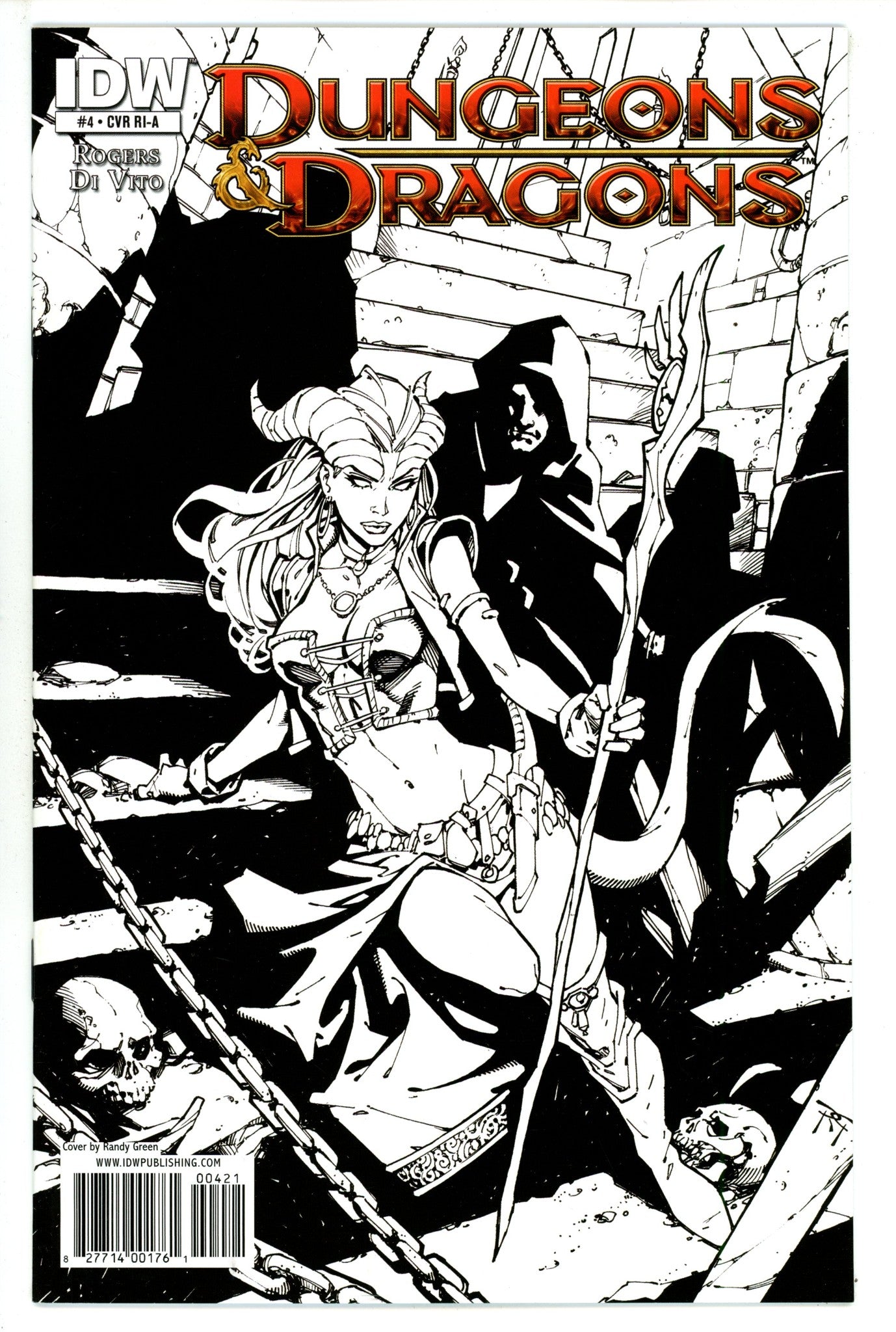 Dungeons & Dragons 4 Mid Grade (2011) Green B&W Incentive Variant 
