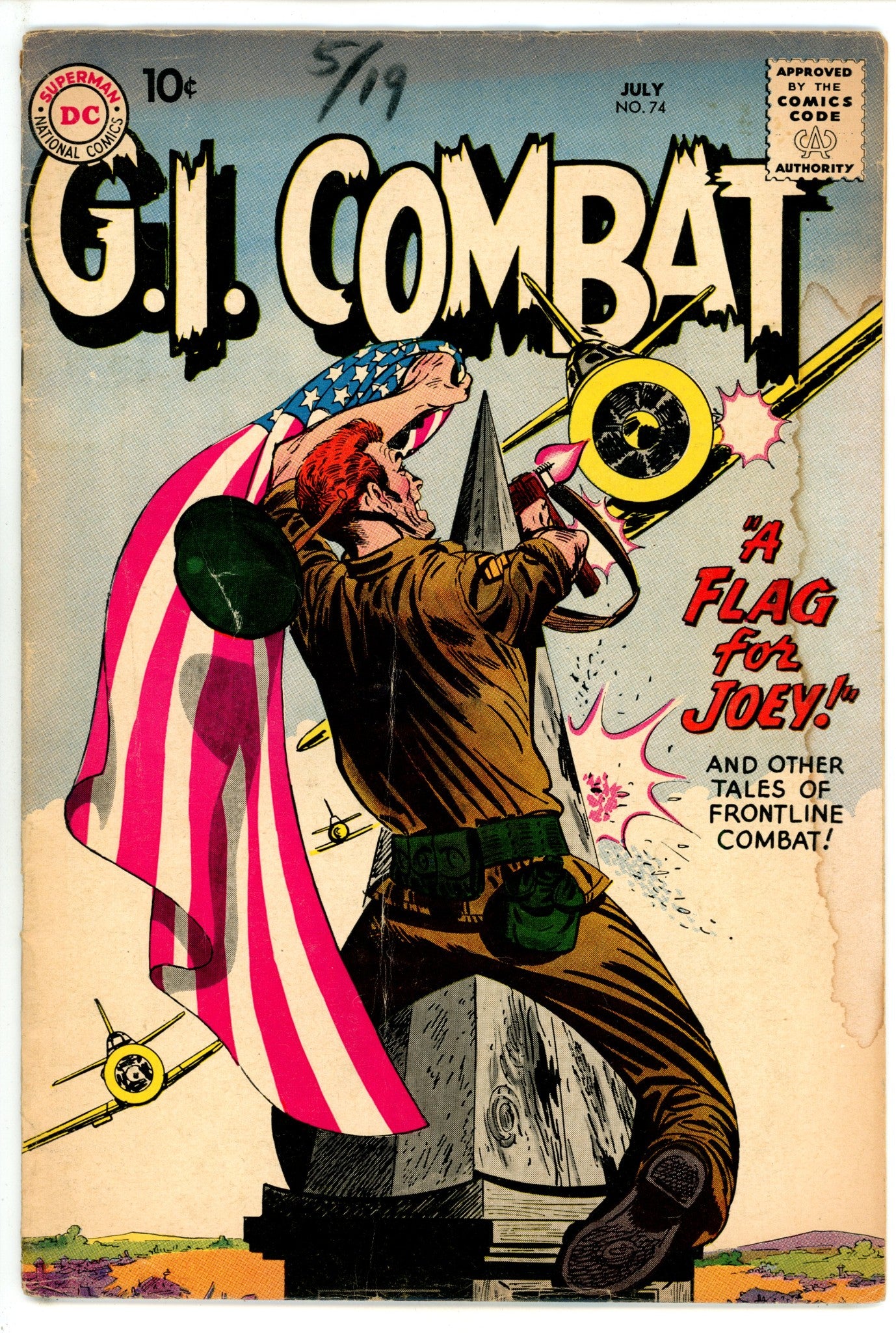 G.I. Combat Vol 1 74 VG- (3.5) (1959) 