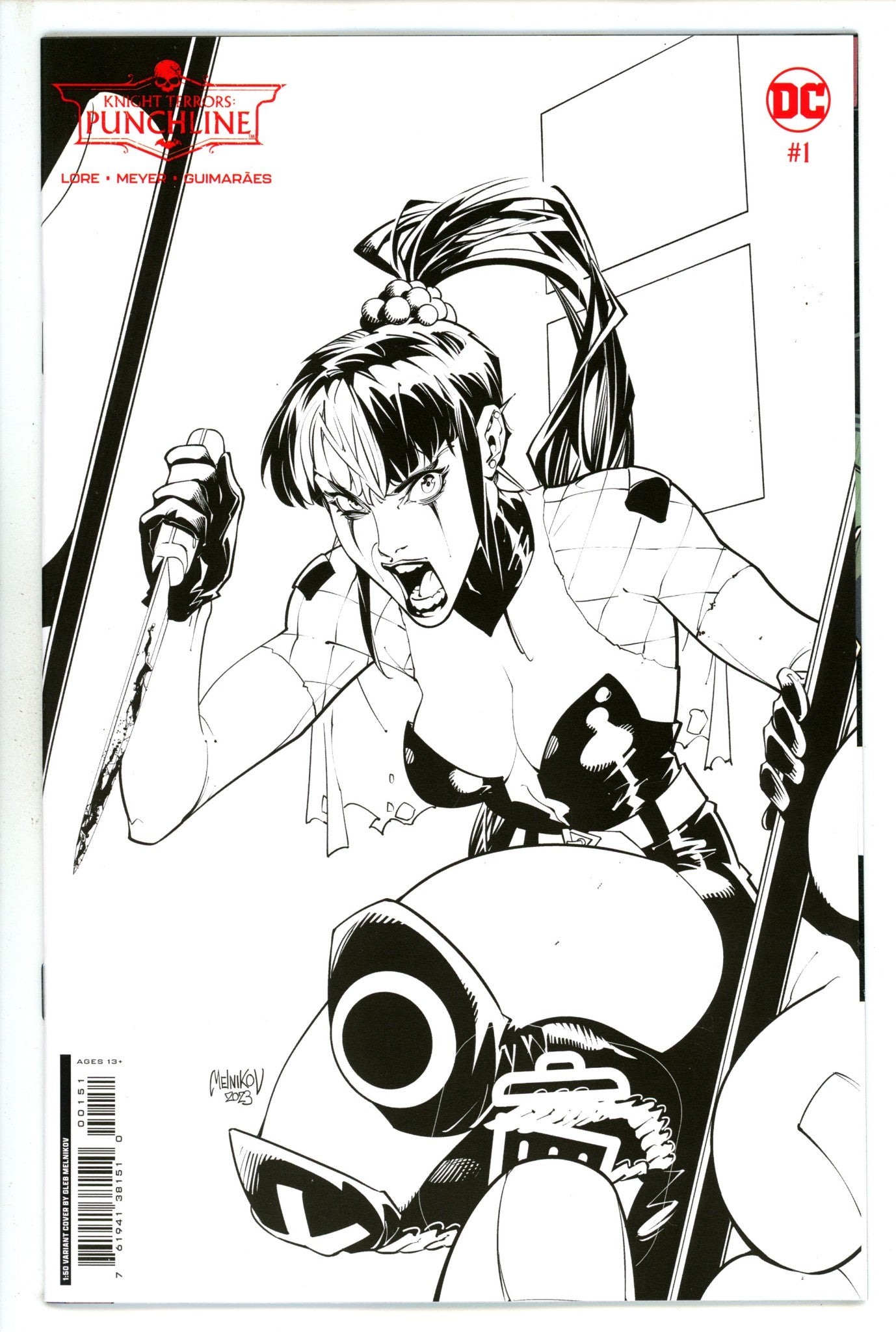 Knight Terrors Punchline 1 Melnikov B&W Incentive Variant NM+ (2023)