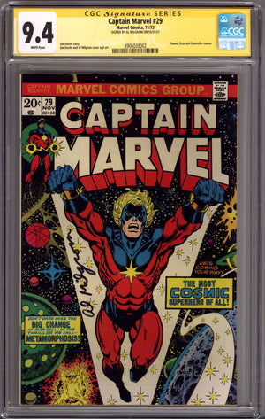Captain Marvel Vol 1 29 CGC 9.4 (NM) (1973) Signed x1 Cover Al Milgrom