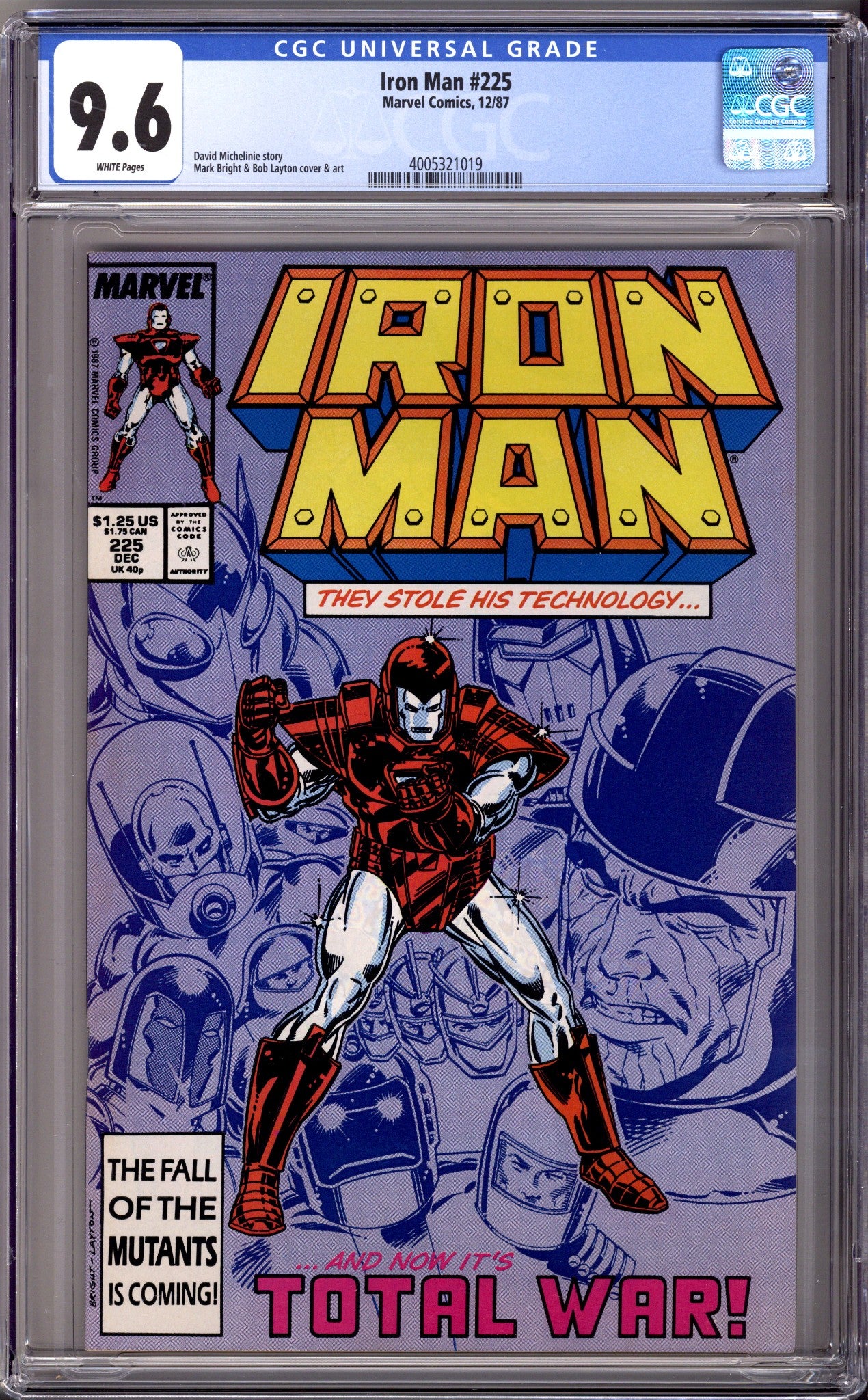 Iron Man Vol 1 225 CGC 9.6 (NM+) (1987) 