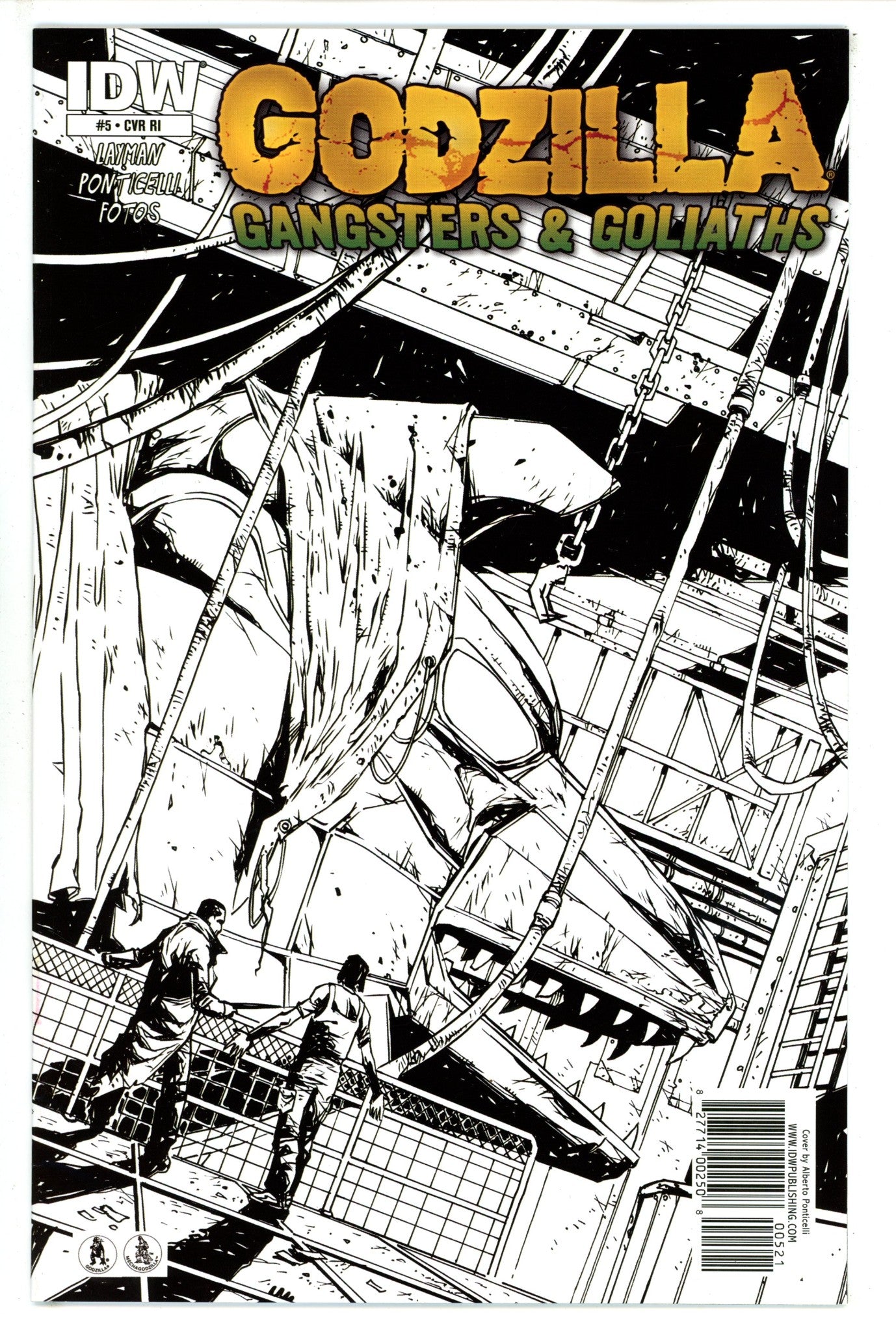 Godzilla: Gangsters and Goliaths 5 Ponticelli B&W Incentive Variant FN/VF (2011)