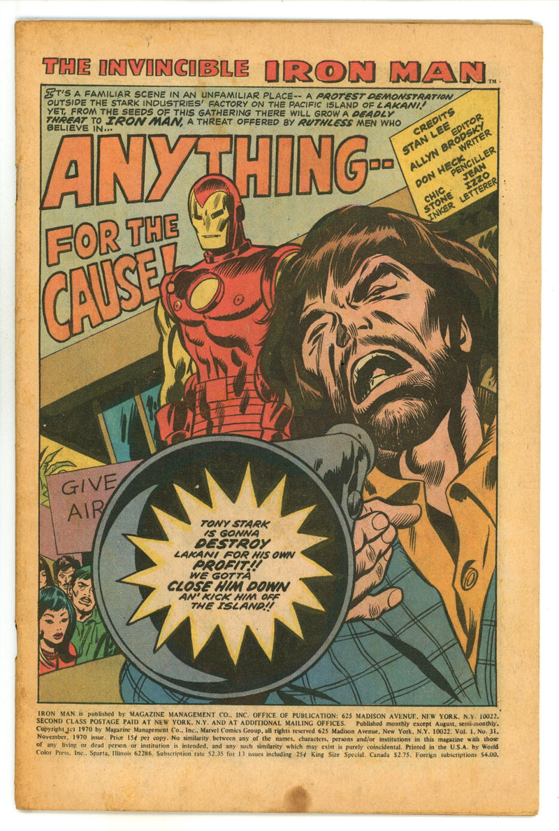 Iron Man Vol 1 31 Coverless (1970) 