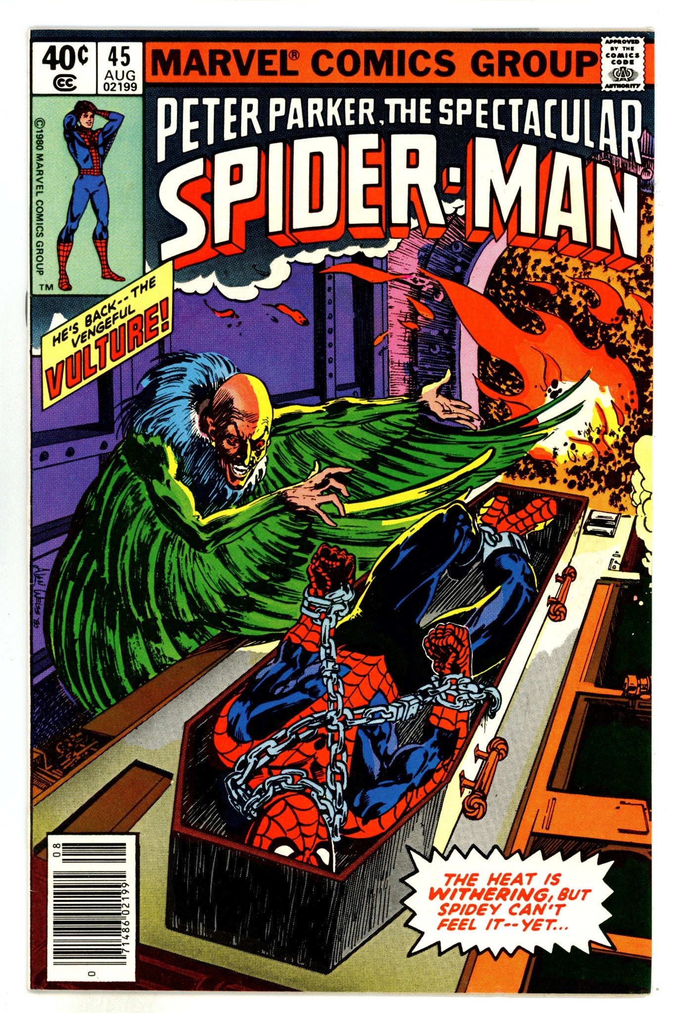 The Spectacular Spider-Man Vol 1 45  VF+ (8.5)  (1980)  Newsstand  