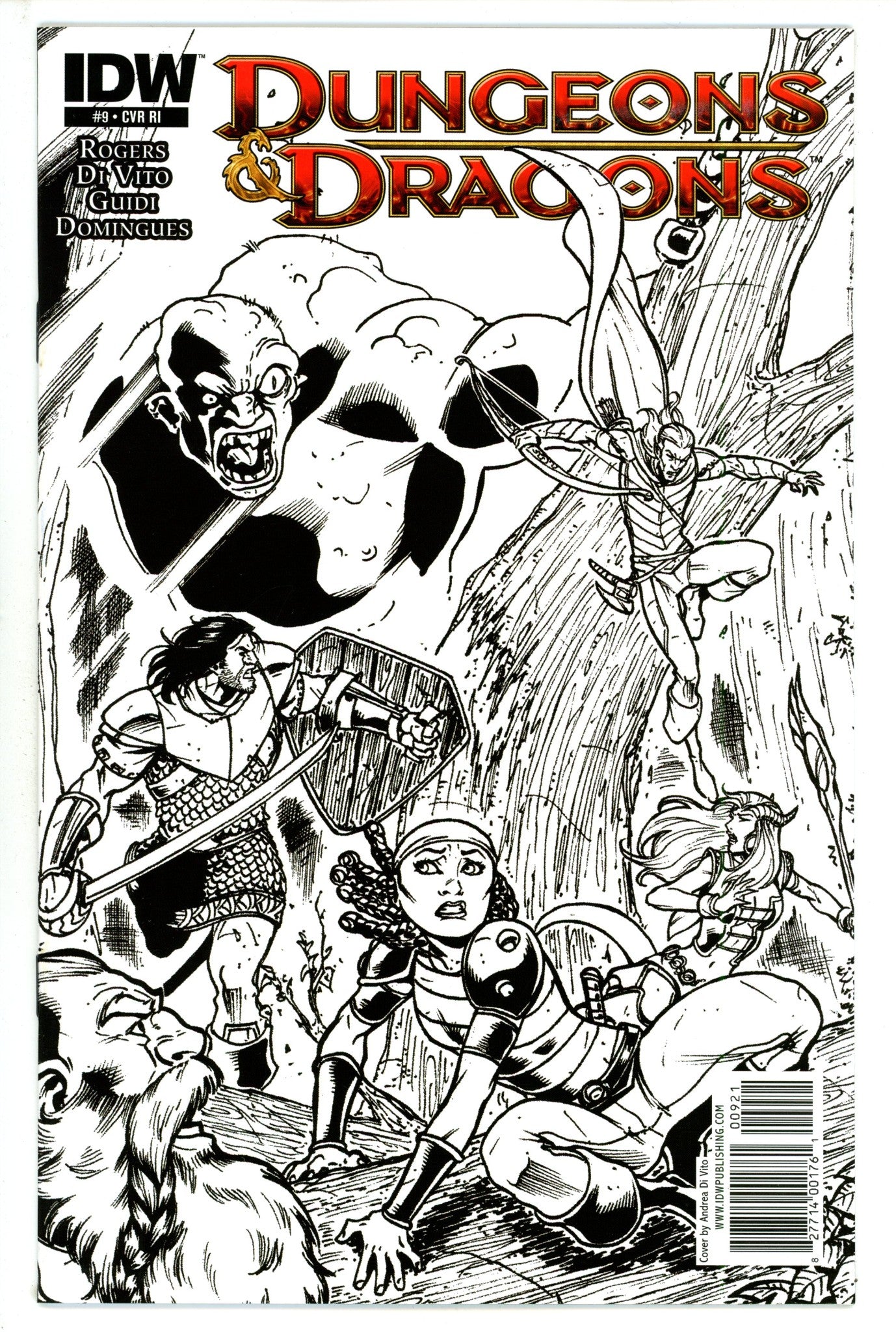 Dungeons & Dragons 9 Mid Grade (2011) Vito B&W Incentive Variant 