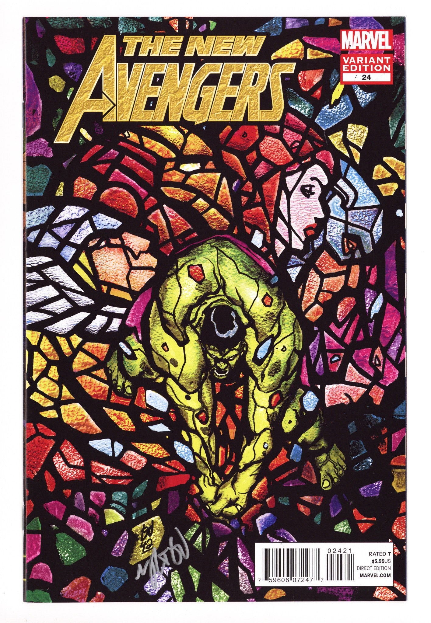 New Avengers Vol 2 24 NM- (9.2) (2012) Mundo Incentive Variant Signed x1 Cover Mike Del Mundo 