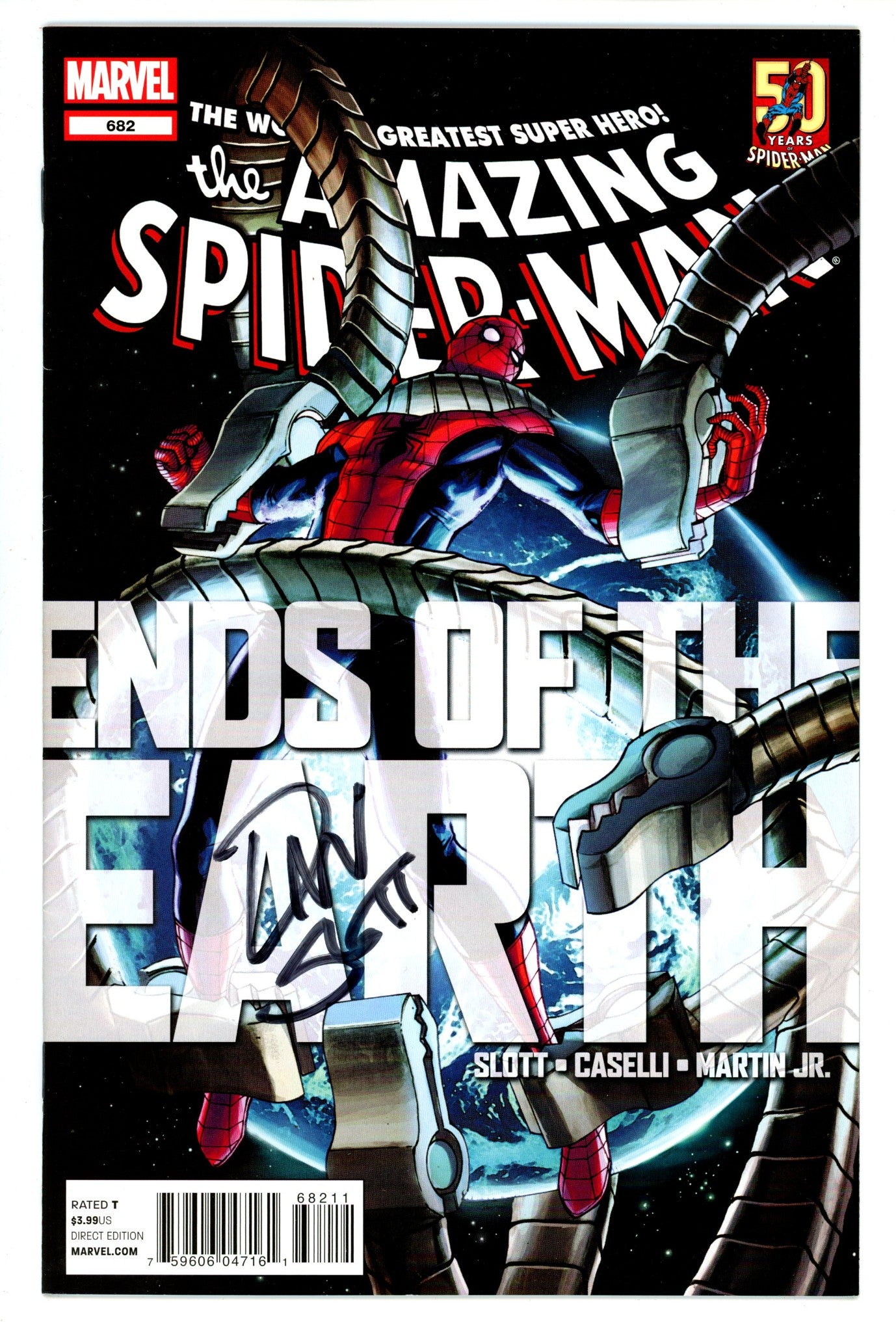 The Amazing Spider-Man Vol 2 682 VF+ (8.5) (2012) Signed x1 Cover Dan Slott 