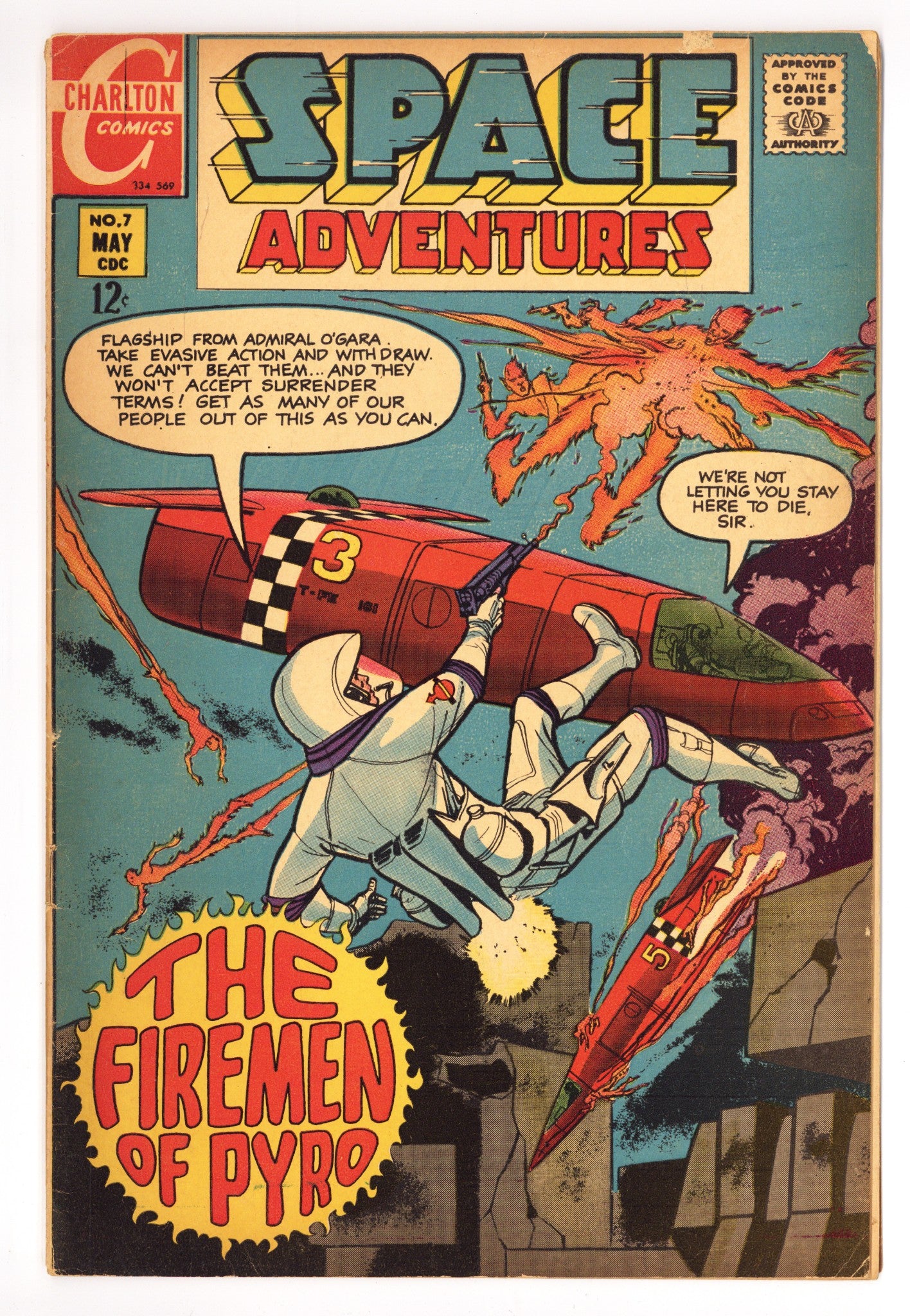 Space Adventures Vol 3 7 VG/FN (5.0) Apparent, Manufactured W/O Top Stple, Cvr Det (1969) 