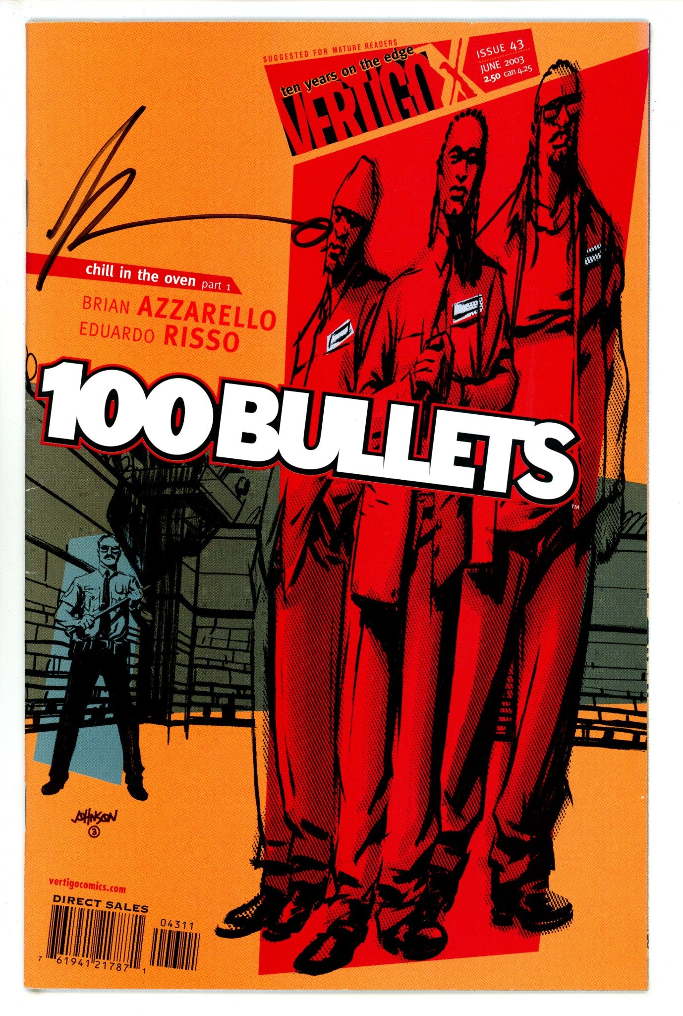 100 Bullets 43 Signed Brian Azzarello (2003)