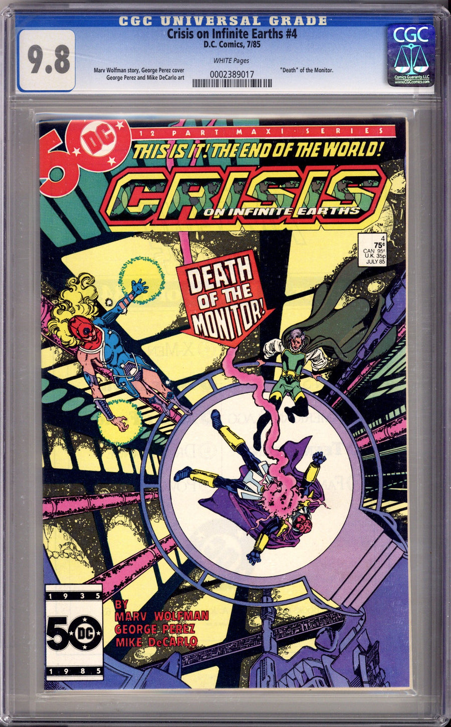 Crisis on Infinite Earths 4 CGC 9.8 (NM/M) (1985) 