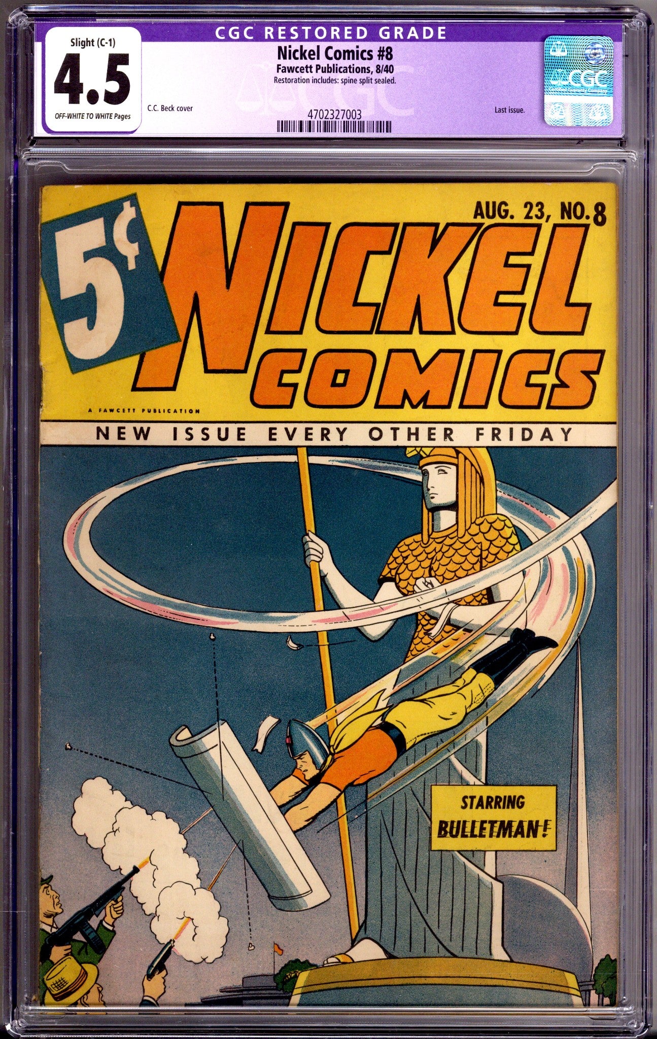 Nickel Comics 8 CGC 4.5 (VG+) Restored (1940) 