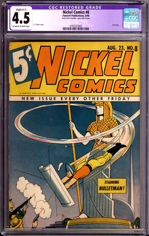 Nickel Comics 8 CGC 4.5 (VG+) Restored (1940)
