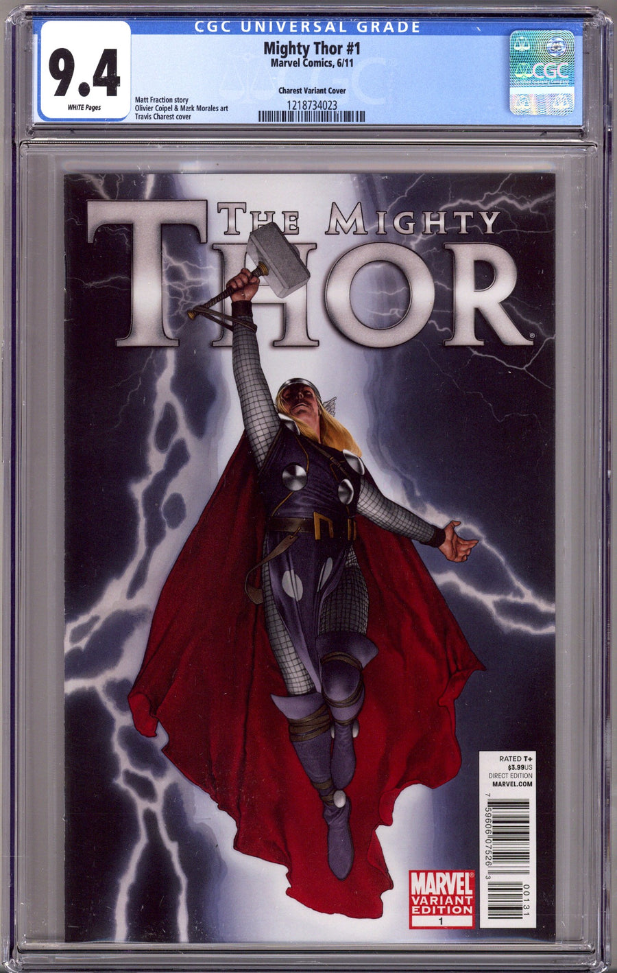 The Mighty Thor Vol 1 1 CGC 9.4 (NM) (2011) Charest Incentive Variant 