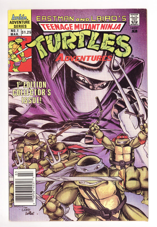 Teenage Mutant Ninja Turtles Adventures Vol 2 1 FN/VF (7.0) Newsstand (1989) Canadian Price Variant