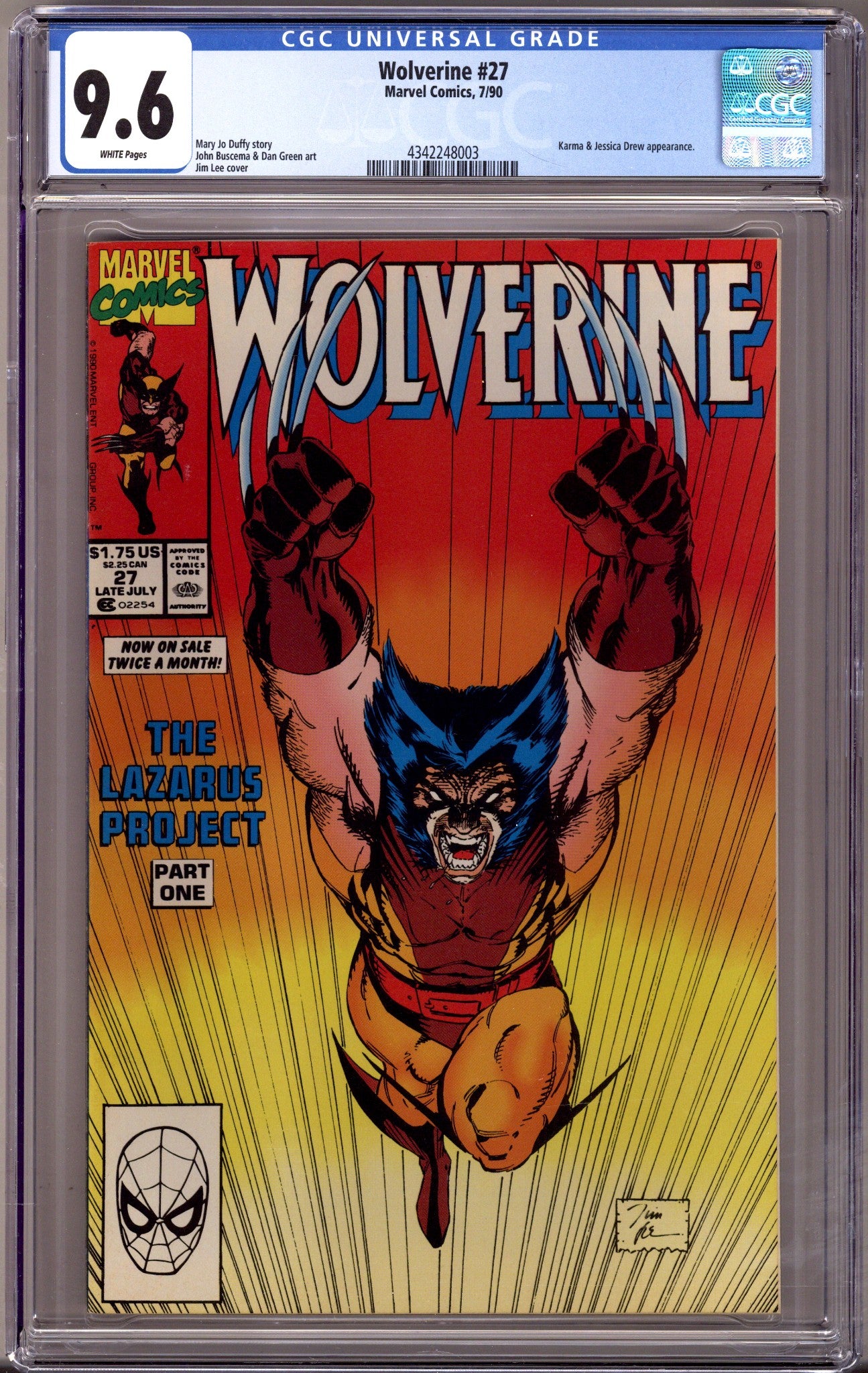 Wolverine Vol 2 27 CGC 9.6 (NM+) Marvel (1990) | CaptCan Comics