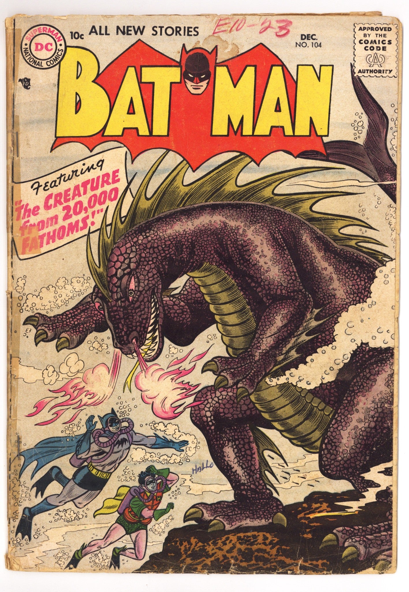 Batman Vol 1 104 GD+ (2.5) Extra Staples (1956) 
