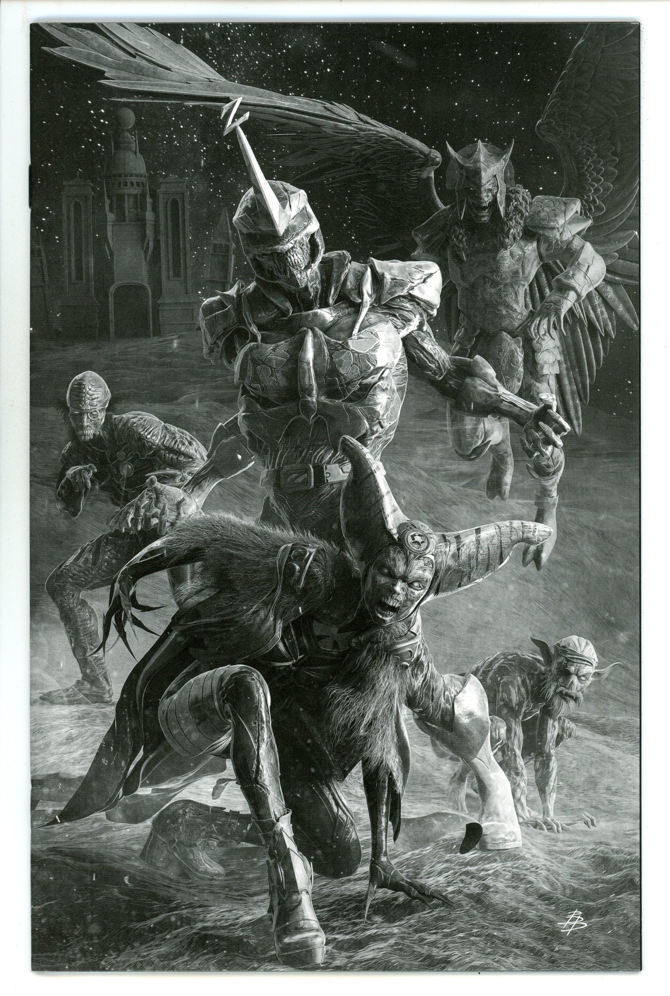 Mighty Morphin Power Rangers Darkest Hour 1 Barends B&W Virgin Incentive Variant (2024)