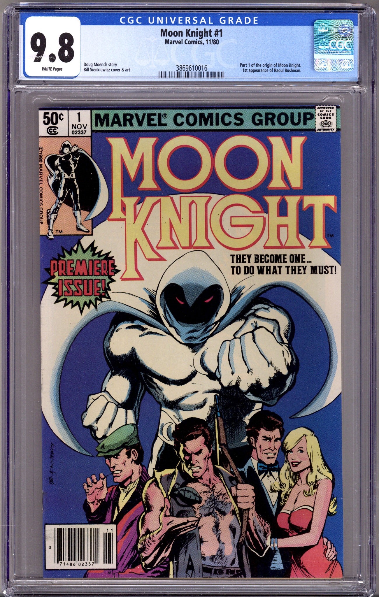 Moon Knight Vol 1 1 CGC 9.8 (NM/M) (1980) Newsstand 