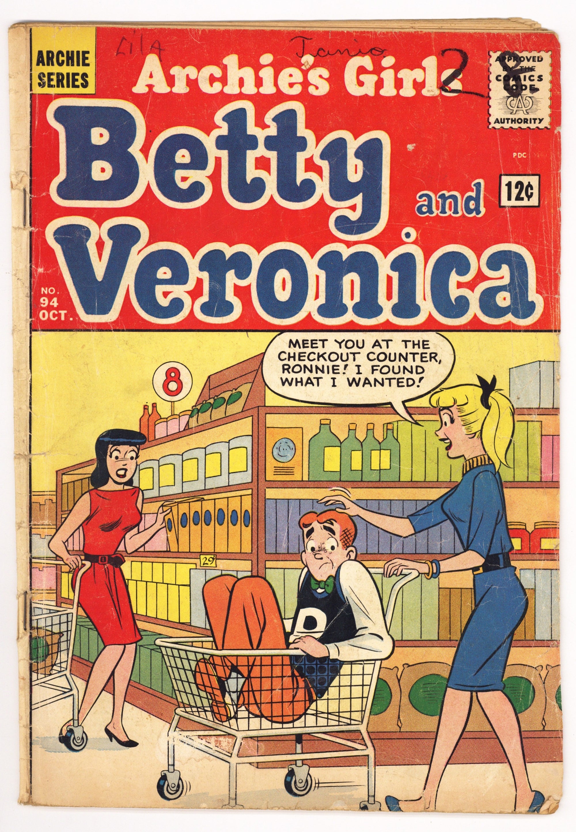 Archie's Girls Betty and Veronica 94 Very Low Grade (1963) 