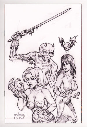 Harley Quinn X Elvira 3 Linsner B&W Virgin Incentive (2025)