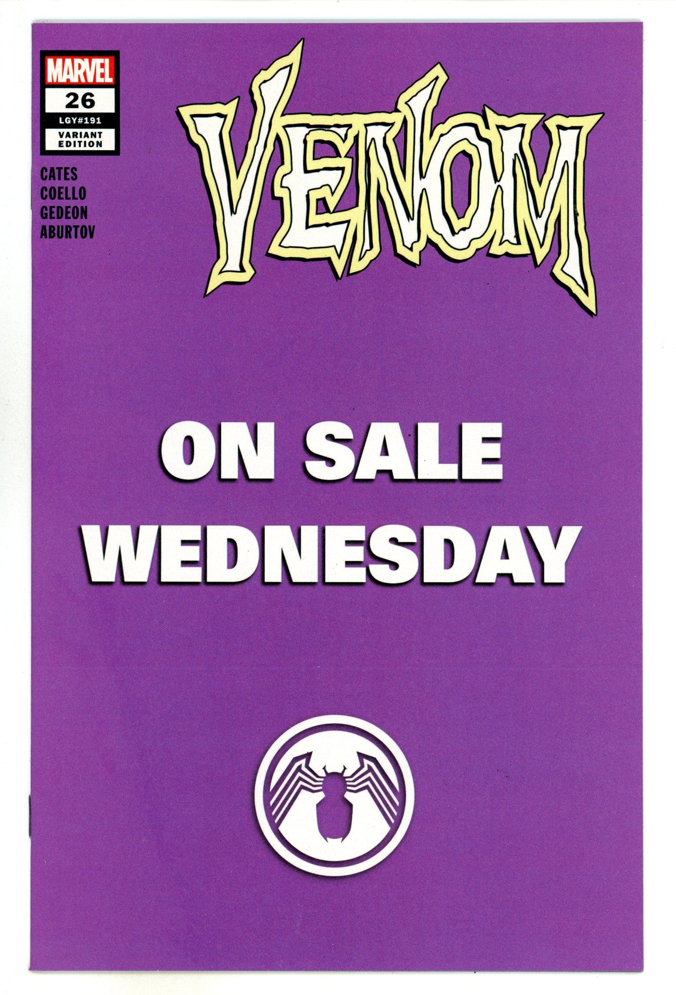 Venom Vol 4 26 (191) High Grade (2020) Wednesday Variant 