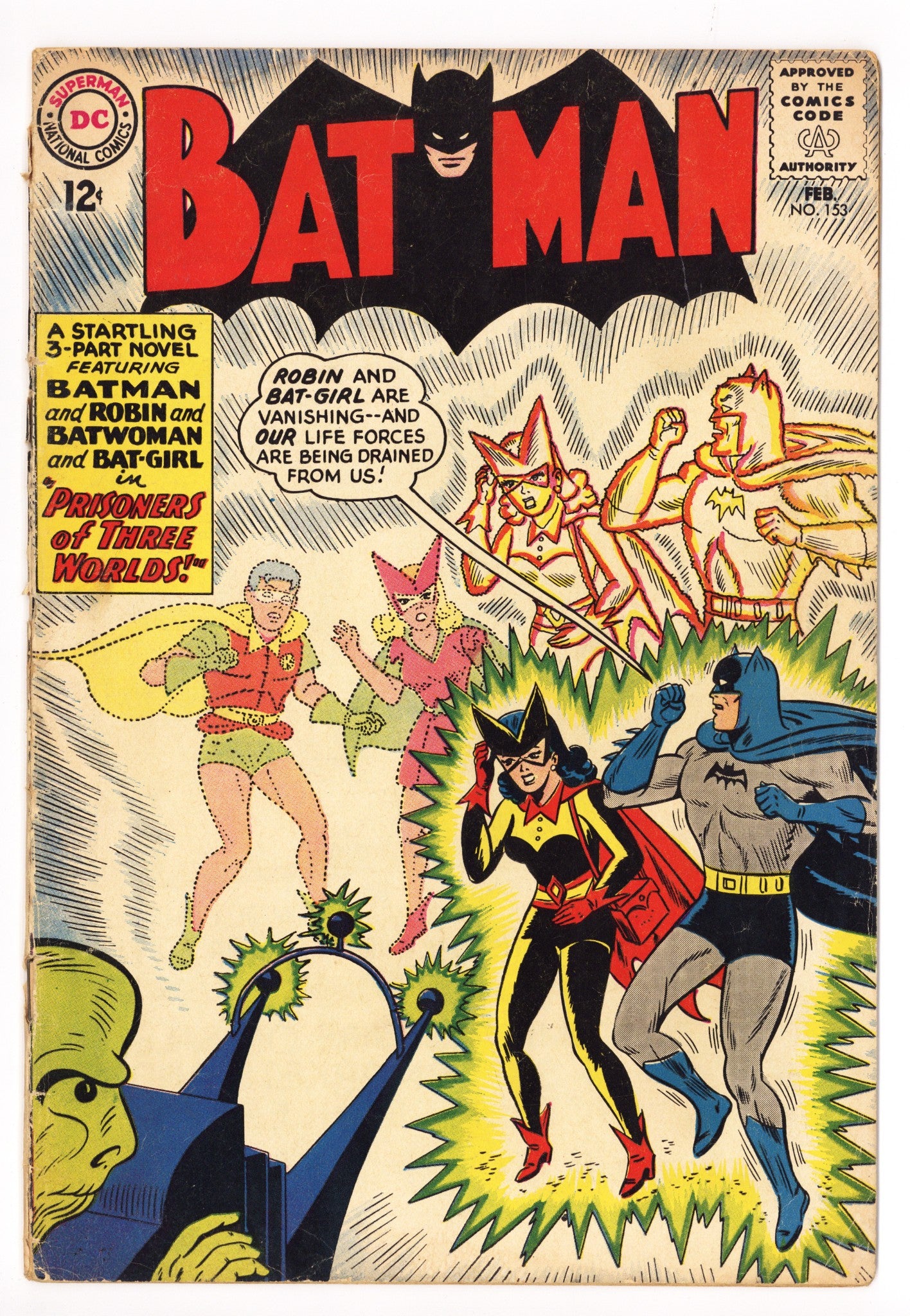 Batman Vol 1 153 GD (2.0) Cover Detached (1963) 