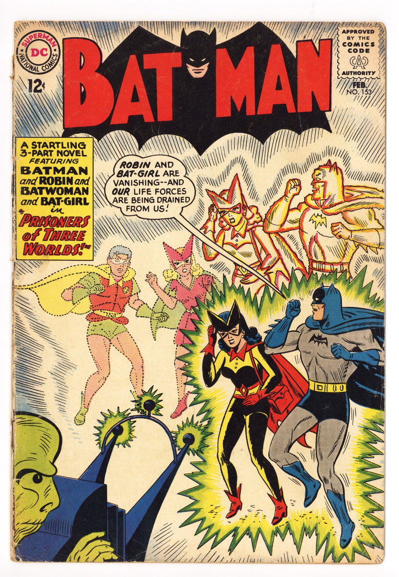 Batman Vol 1 153 GD (2.0) Cover Detached (1963) 