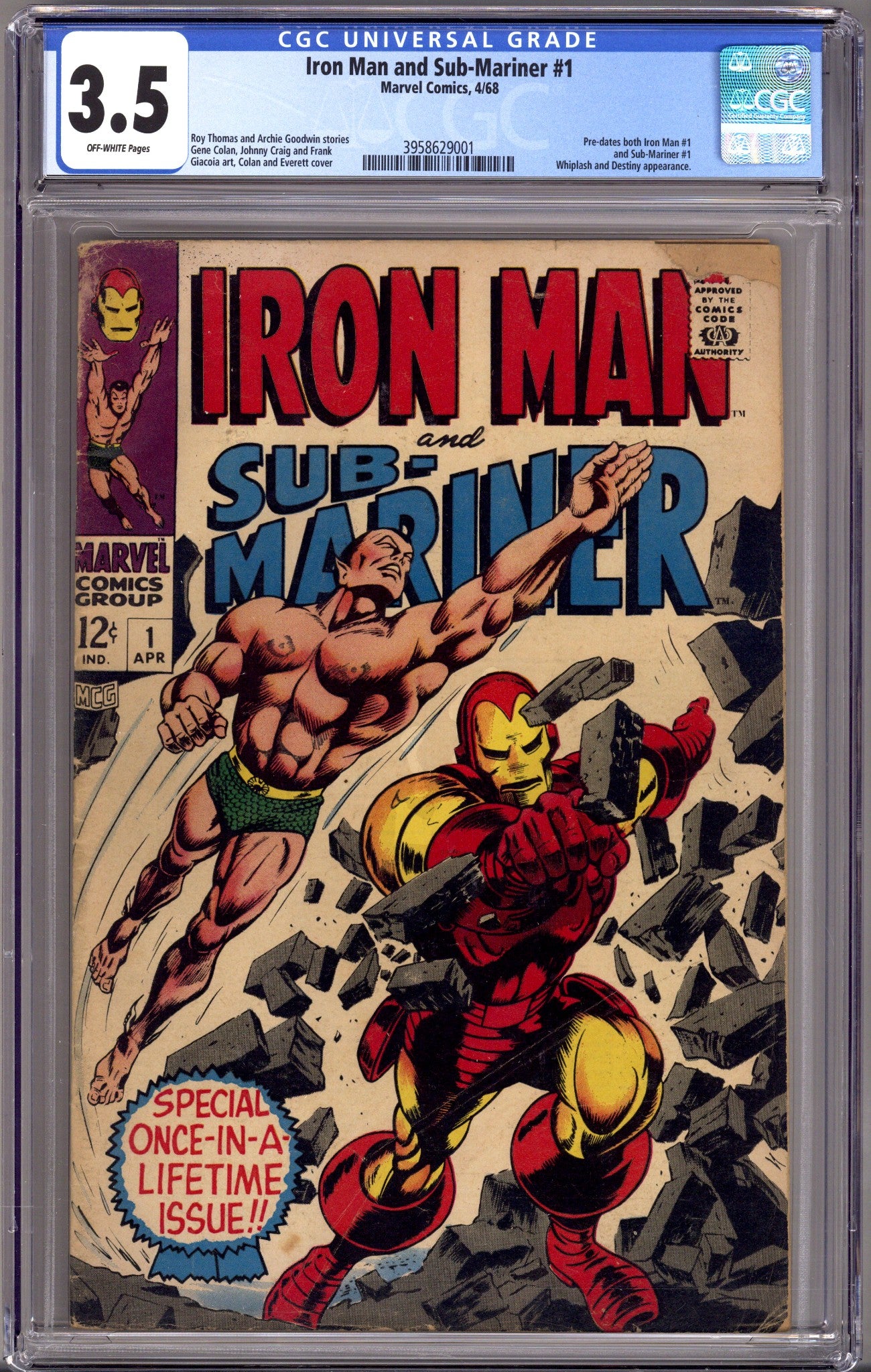 Iron Man & Sub-Mariner 1 CGC 3.5 (VG-) (1968) 