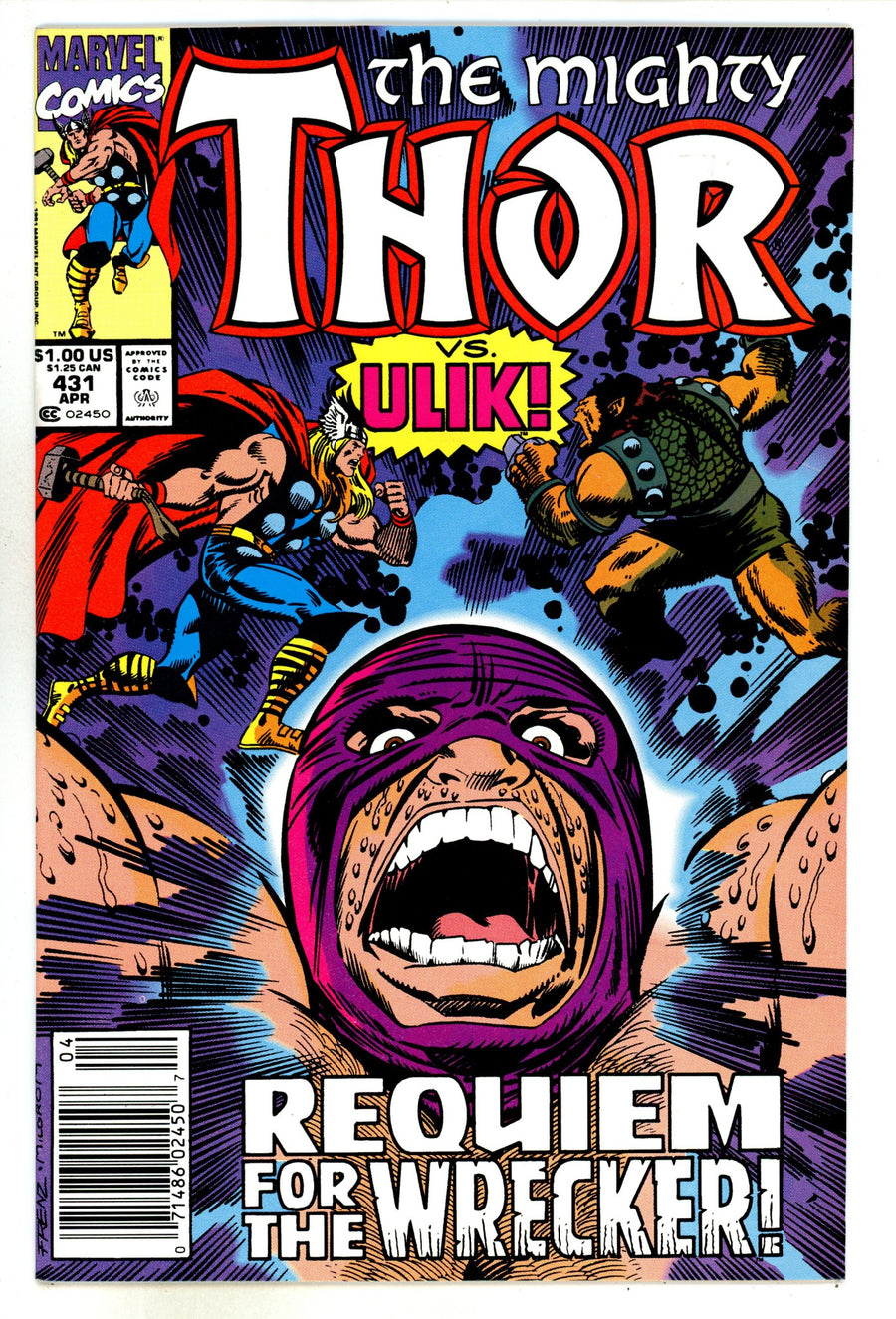 Thor Vol 1 431 High Grade (1991) Newsstand 